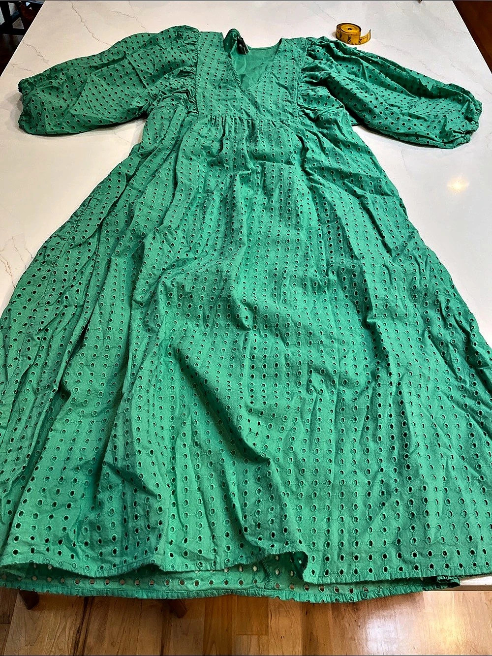 A New Day Green Eyelet Midi Dress Size Medium - Picture 3 of 7